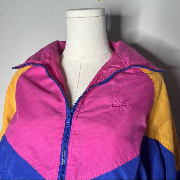 80s Vintage Nike Bright Colorful Colorblock Nylon Track Suit Windbreaker - Picture 7 of 12